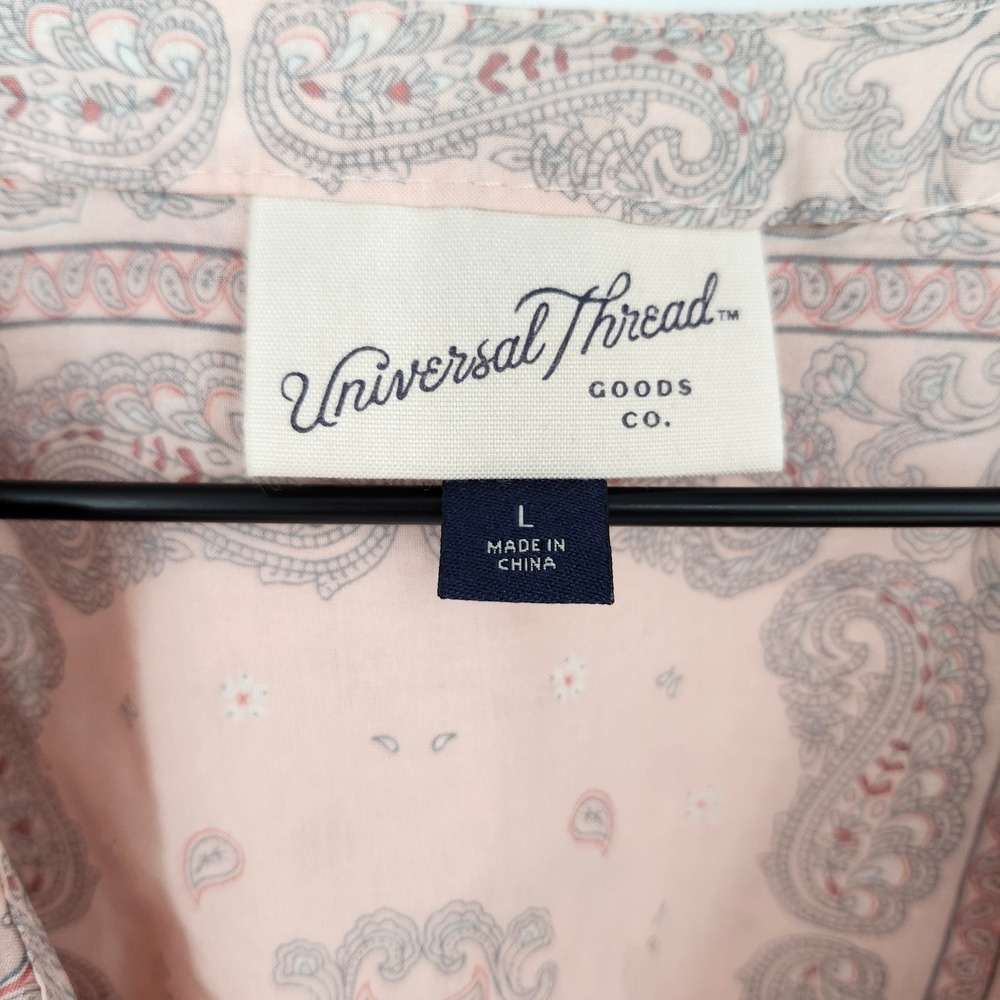 Universal Thread Womens Twee‎ Ruffle Top Size L Pink Bandana Romantic Peasant - Picture 4 of 7